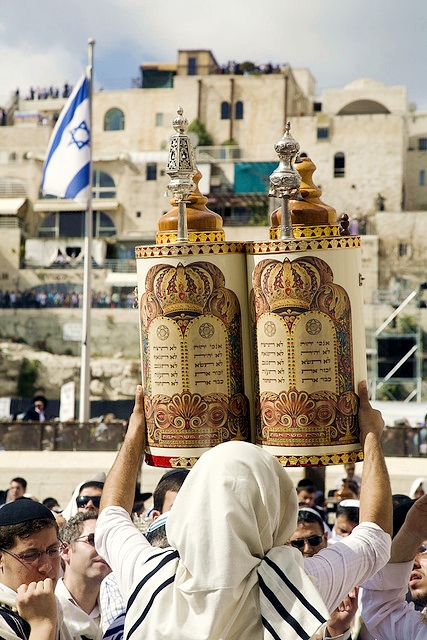 Holding up the Torah